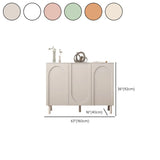 Modern Pink Wood Floor Shoe Cabinet 3-Door Storage Unit Image - 26