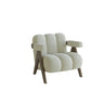 Modern Plush Living Room White Medium Accent Chair with Arms Image - 2