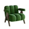 Modern Plush Living Room White Medium Accent Chair with Arms Image - 5