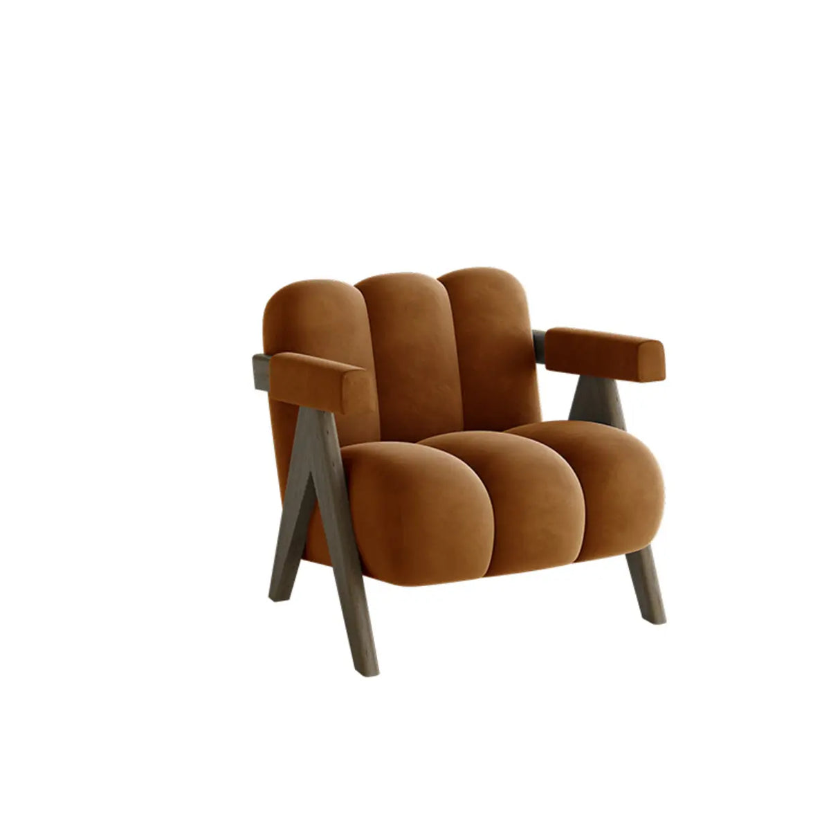 Modern Plush Living Room White Medium Accent Chair with Arms Image - 7