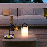 Modern Portable Solar Cylinder Outdoor Table Lamp Image - 5