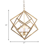 Modern Prismatic Geometric Gold Dining Room Chandelier Image - 5