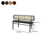 Modern Rattan-Back Wooden Bench for Stylish Home Décor Image - 16