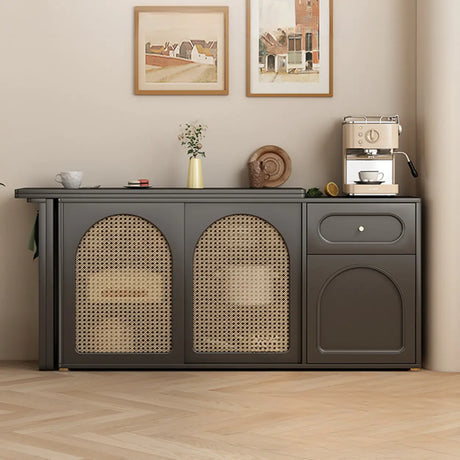 Modern Rattan Sideboard Cabinet with Storage Drawers Image - 1