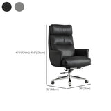 Modern Reclining Leather Black Adjustable Office Chair #size
