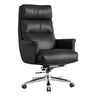 Modern Reclining Leather Black Adjustable Office Chair Image - 2