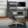 Modern Reclining Leather Black Adjustable Office Chair Image - 3