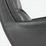 Modern Reclining Leather Black Adjustable Office Chair Image - 6