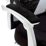 Modern Reclining Mesh Black Office Chair with Footrest Image - 12