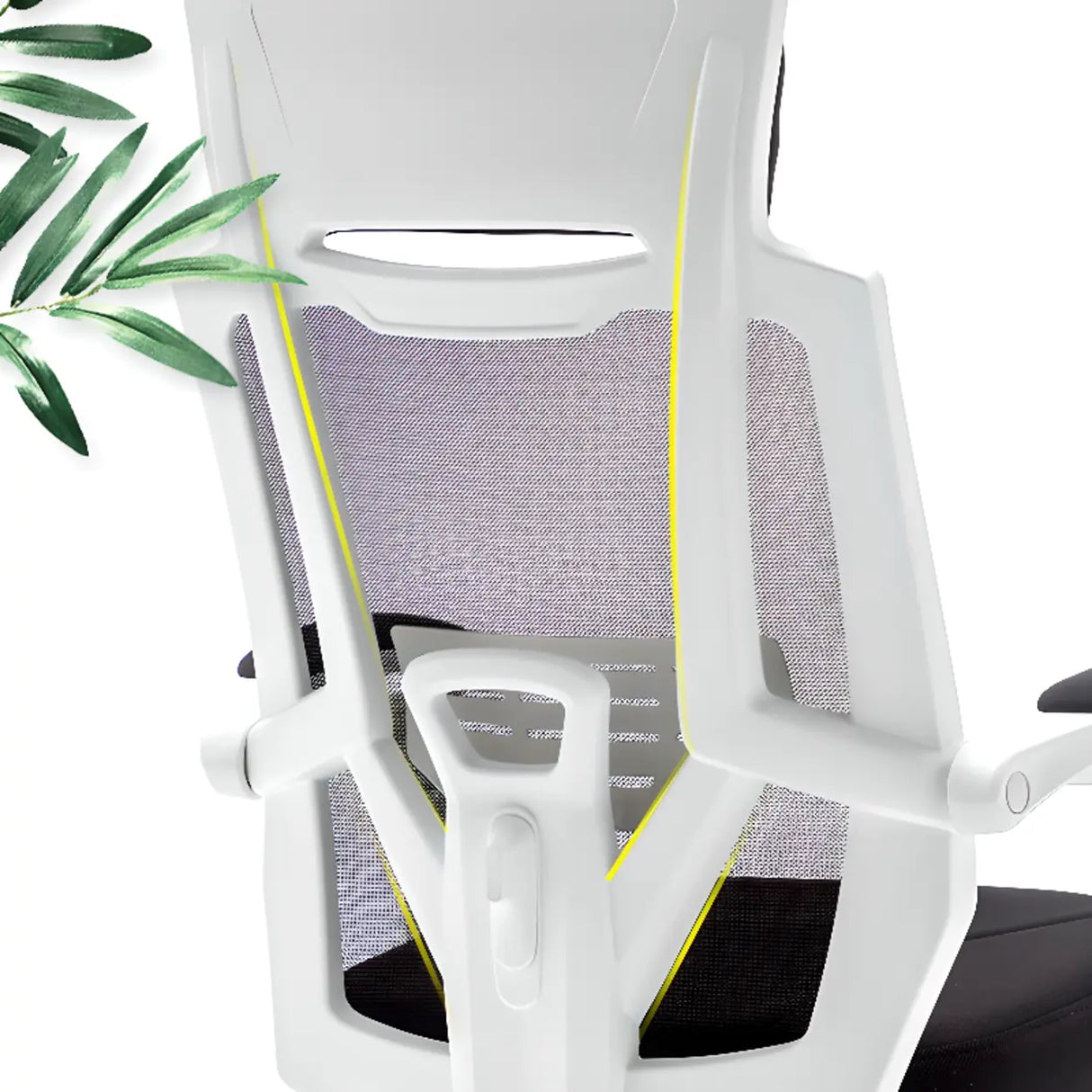 Modern Reclining Mesh Black Office Chair with Footrest Image - 16