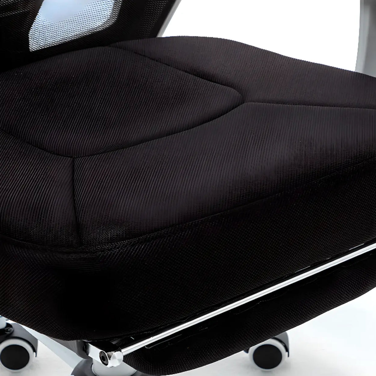 Modern Reclining Mesh Black Office Chair with Footrest Image - 17