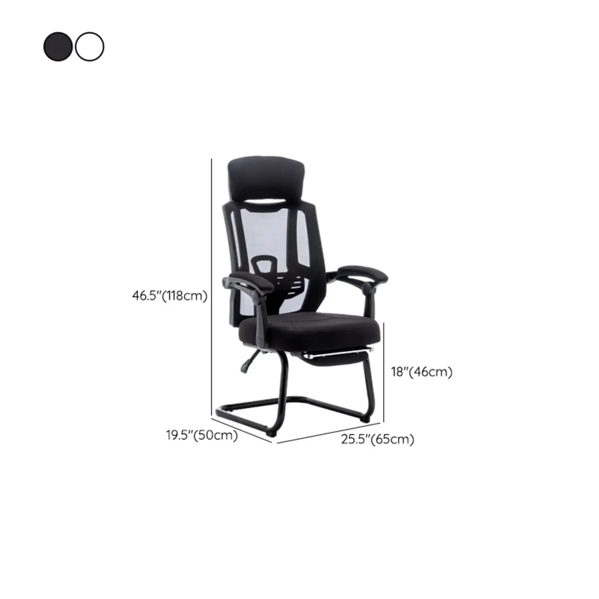 Modern Reclining Mesh Black Office Chair with Footrest 