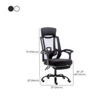 Modern Reclining Mesh Black Office Chair with Footrest Image - 21