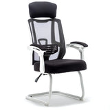 Modern Reclining Mesh Black Office Chair with Footrest Image - 5