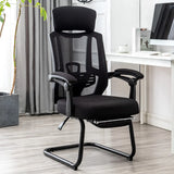 Modern Reclining Mesh Black Office Chair with Footrest Image - 6