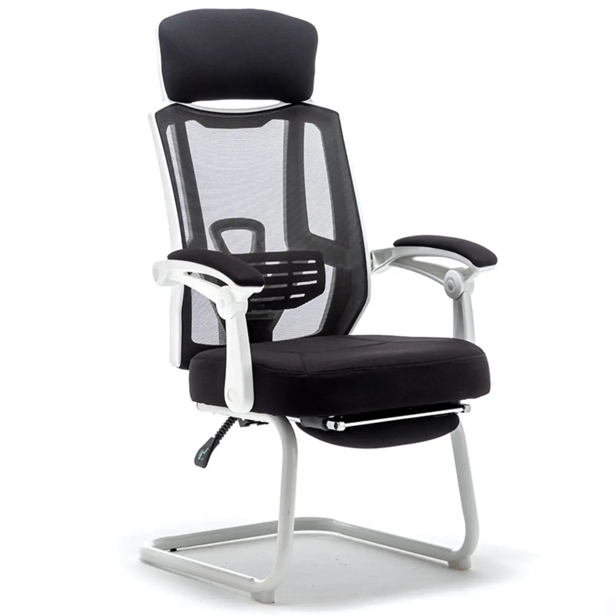 Modern Reclining Mesh Black Office Chair with Footrest Image - 7