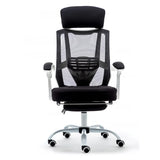 Modern Reclining Mesh Black Office Chair with Footrest Image - 8