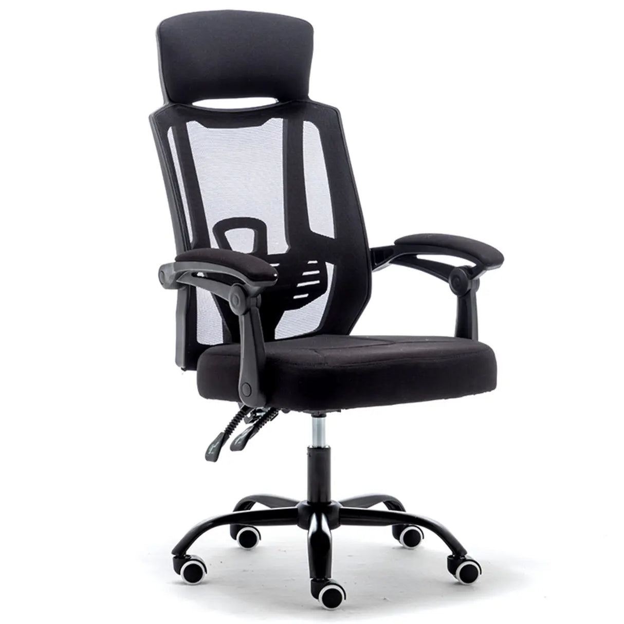 Modern Reclining Mesh Black Office Chair with Footrest Image - 9