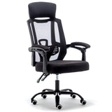 Modern Reclining Mesh Black Office Chair with Footrest Image - 9
