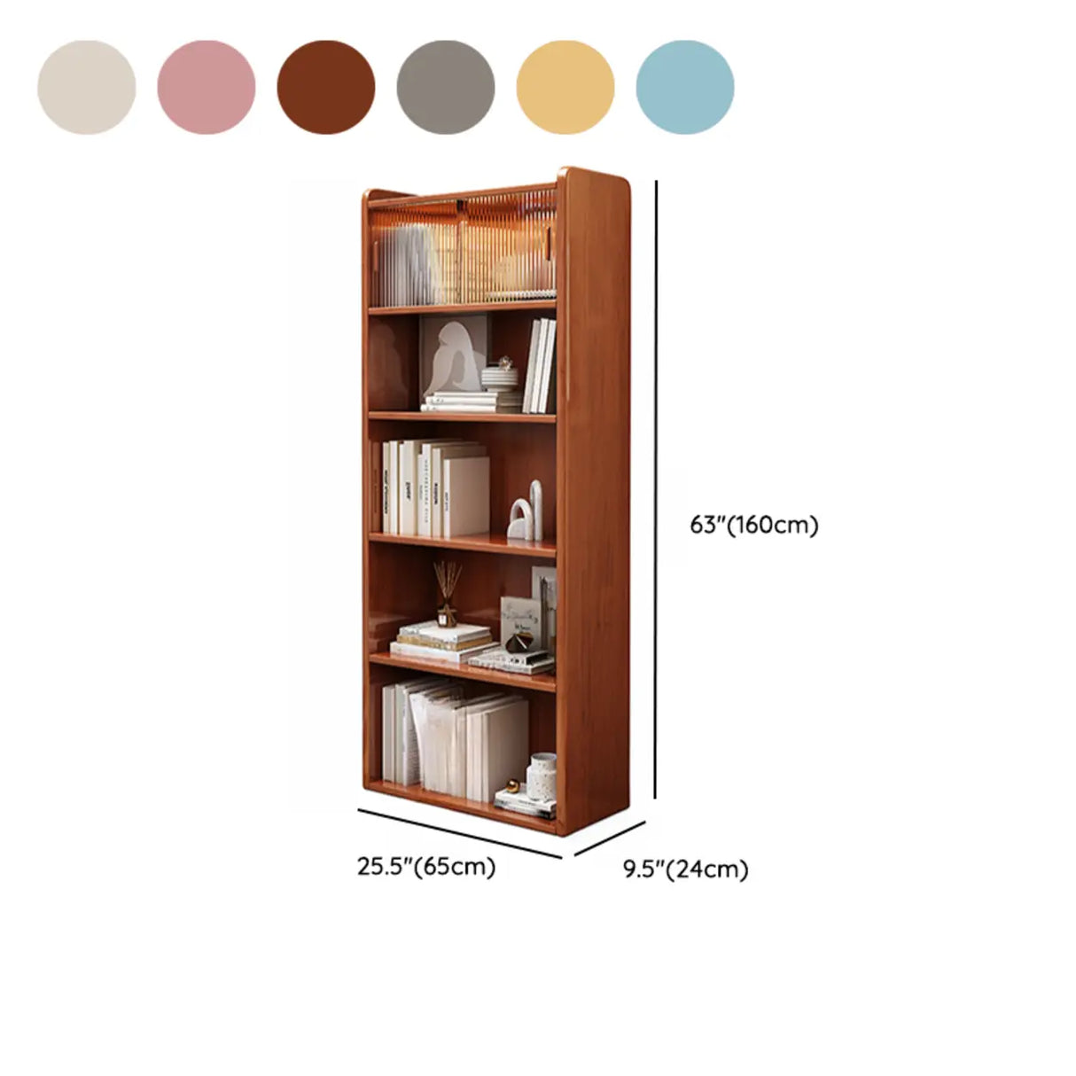 Modern Rectangle 5-Tier Vertical Storage Bookcases 