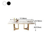 Modern Rectangle Gold Frame White Dining Table Image - 19