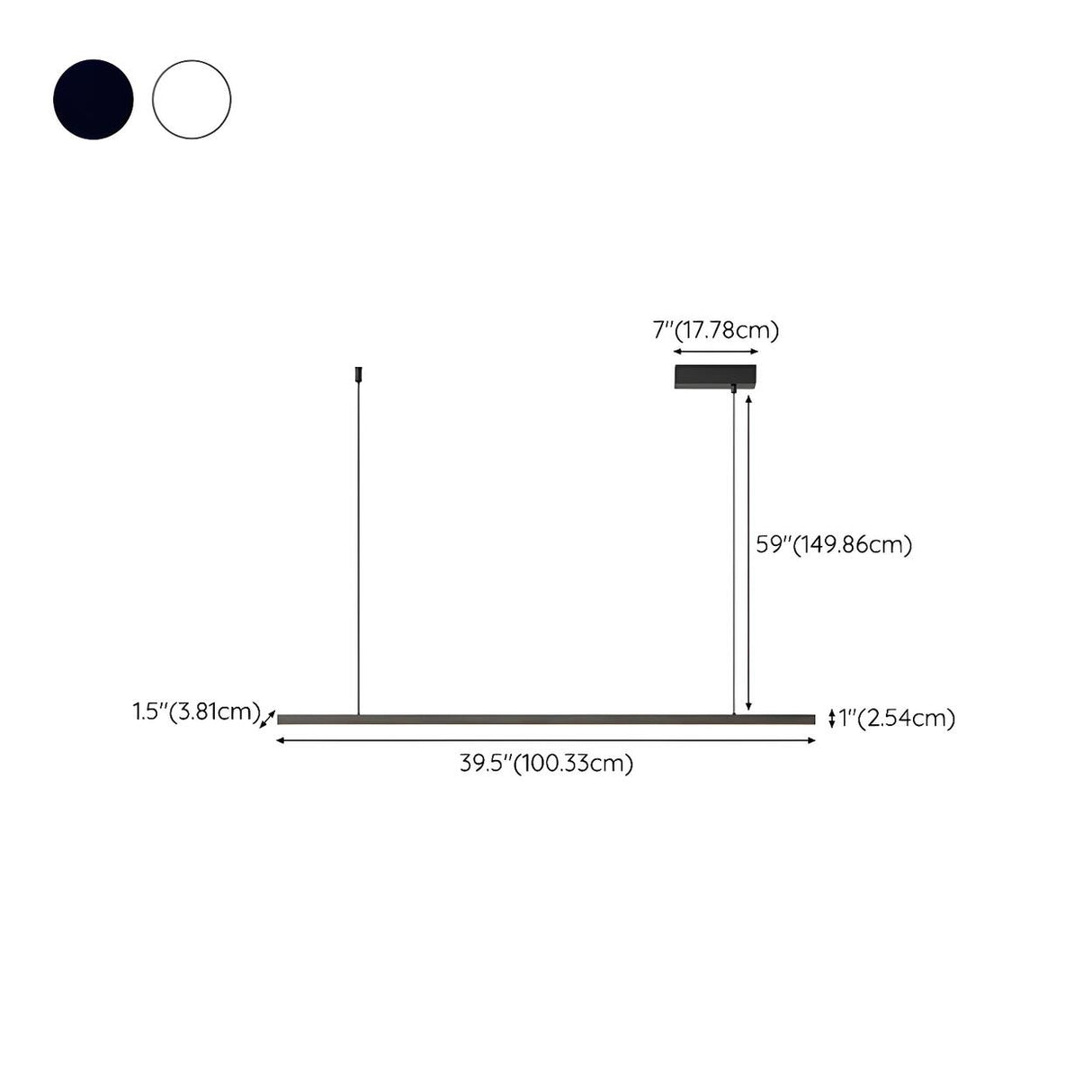 Modern Rectangle Metal Adjustable Kitchen Island Light 