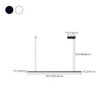 Modern Rectangle Metal Adjustable Kitchen Island Light #size