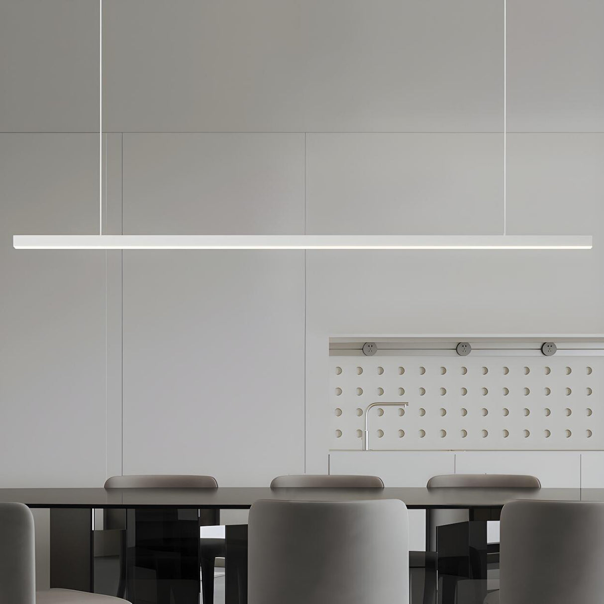 Modern Rectangle Metal Adjustable Kitchen Island Light Image - 3