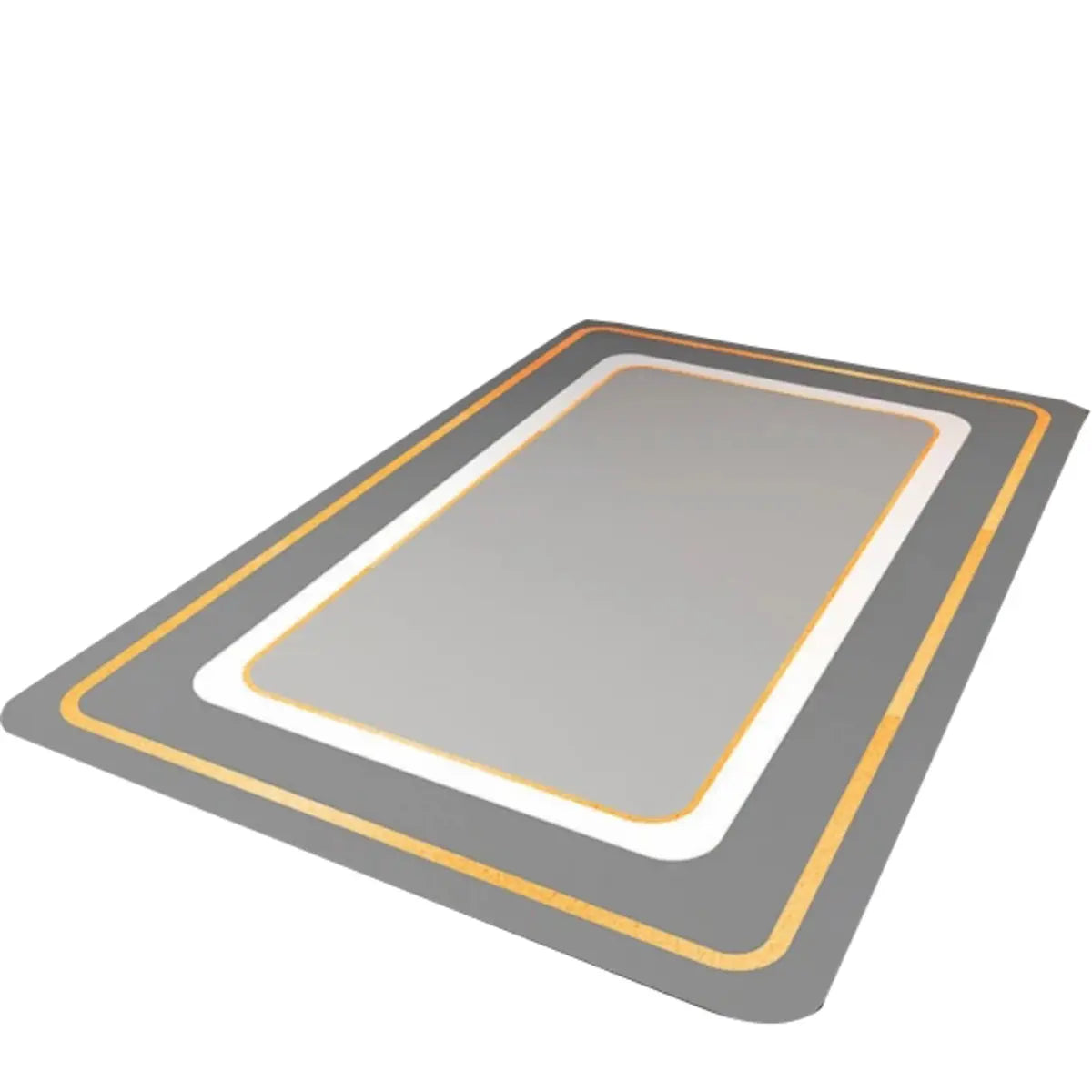 Modern Rectangle Rubber Gray Medium Anti-Slip Area Rug Image - 5