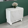 Modern Rectangle Rubberwood Dining Table White Folding Image - 2