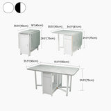 Modern Rectangle Rubberwood Dining Table White Folding #size