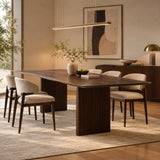 Modern Rectangle Walnut Wood Large Dining Table Image - 1