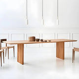 Modern Rectangle Walnut Wood Large Dining Table Image - 4