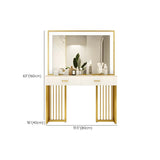 Modern Rectangle White LED Mirror Sintered Stone Makeup Vanity #size