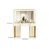 Modern Rectangle White LED Mirror Sintered Stone Makeup Vanity Image - 13
