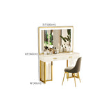 Modern Rectangle White LED Mirror Sintered Stone Makeup Vanity Image - 16