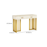 Modern Rectangle White LED Mirror Sintered Stone Makeup Vanity Image - 20