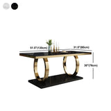 Modern Rectangle White Marble Scratch Resistant Dining Table #size