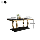 Modern Rectangle White Marble Scratch Resistant Dining Table Image - 13