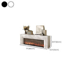 Modern Rectangle White Matte Wood Fireplace TV Stand #size
