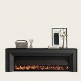 Modern Rectangle White Matte Wood Fireplace TV Stand