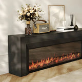 Modern Rectangle White Matte Wood Fireplace TV Stand
