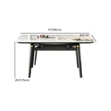 Modern Rectangle White Stone Extendable Dining Table #size