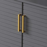 Modern Rectangle Wood Hallway Grey Large Shoe Cabinet Image - 13