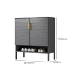 Modern Rectangle Wood Hallway Grey Large Shoe Cabinet #size