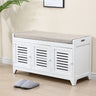 Modern Rectangle Wood Hallway White Large Shoe Cabinet Image - 18
