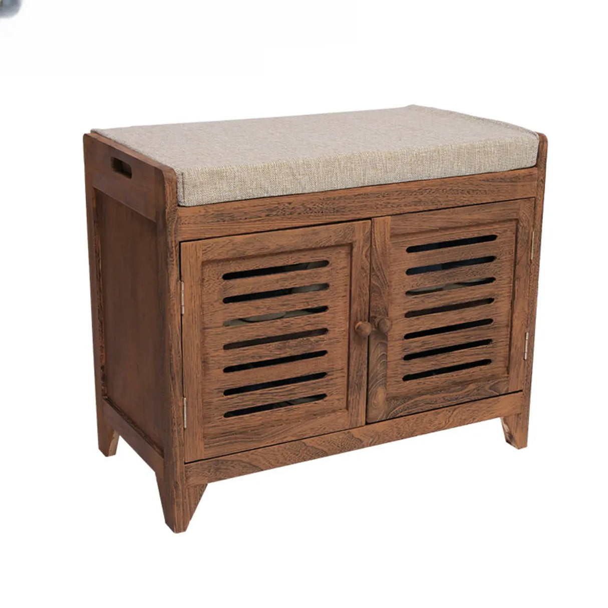 Modern Rectangle Wood Hallway White Large Shoe Cabinet Image - 21