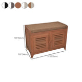 Modern Rectangle Wood Hallway White Large Shoe Cabinet Image - 26