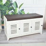 Modern Rectangle Wood Hallway White Large Shoe Cabinet Image - 3
