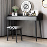 Modern Rectangle Wood LED Mirror Grey 2 Drawers Vanity Table Image - 2